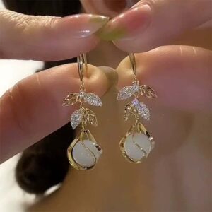 White Stone Earrings